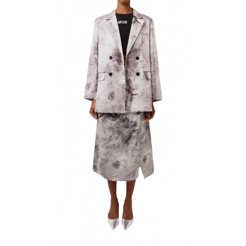 NEW AMYLYNN lynn bluhr silk blazer in grey